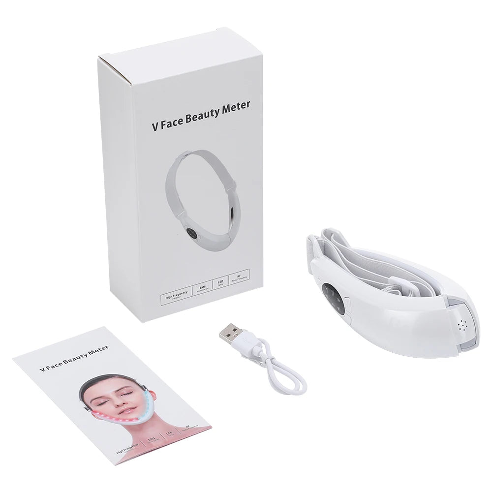 Masajeador Facial Lifting en V: Reductor de Papada con Terapia de Luz Roja