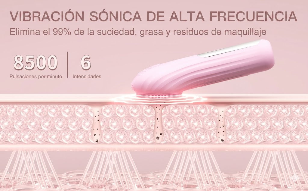 Cepillo de limpieza facial sónico, impermeable y recargable