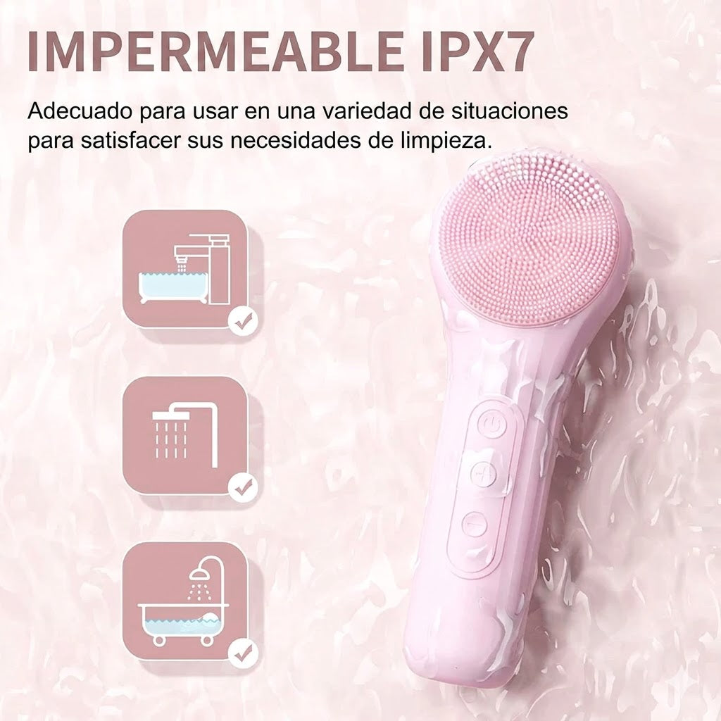 Cepillo de limpieza facial sónico, impermeable y recargable