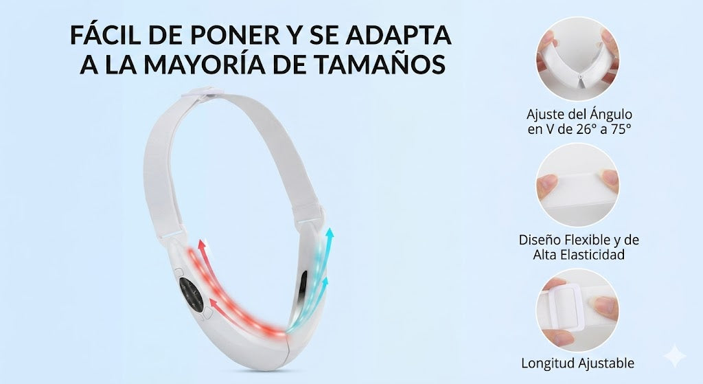 Masajeador Facial Lifting en V: Reductor de Papada con Terapia de Luz Roja