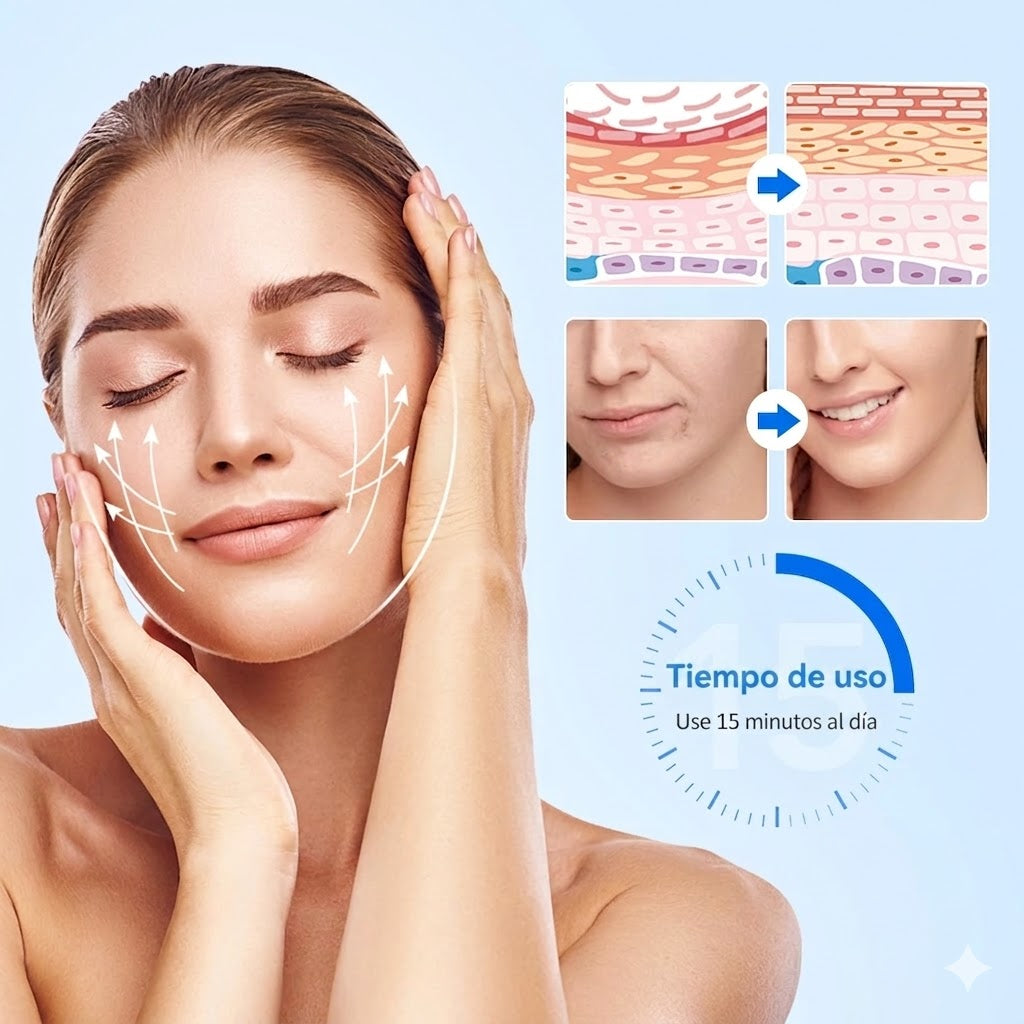 Masajeador Facial Lifting en V: Reductor de Papada con Terapia de Luz Roja