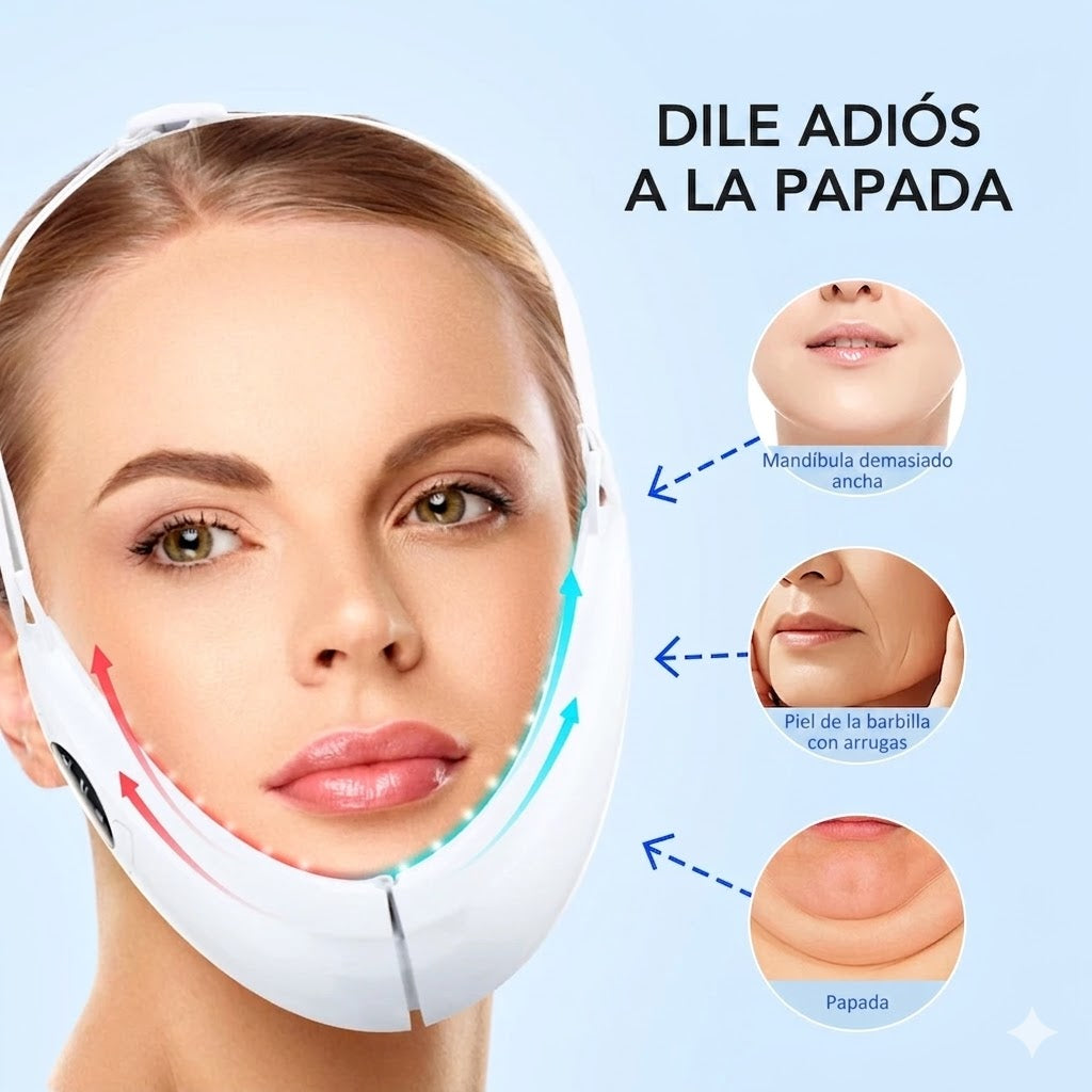 Masajeador Facial Lifting en V: Reductor de Papada con Terapia de Luz Roja